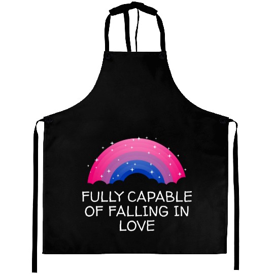 Capable of Falling in Love Bisexual LGBTQ Bi Pride Aprons