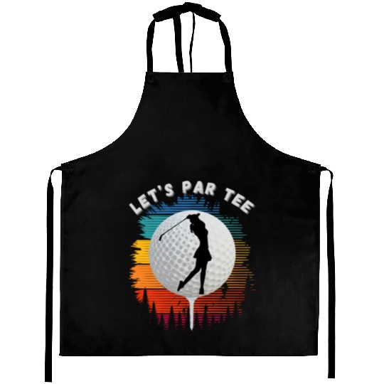 Let's Par Aprons Golfer Silhouette women Golfer