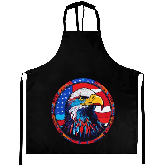 Patriotic Eagle Emblem for Apparel Aprons