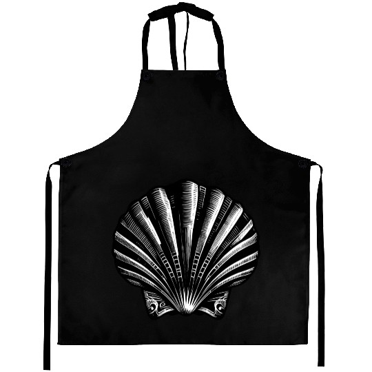 Scallop shell, symbolic of the Way of St. James Aprons