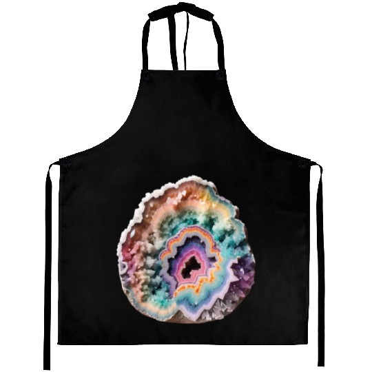 Fantasy Pastel Rainbow Geo Stone Crystal Aprons