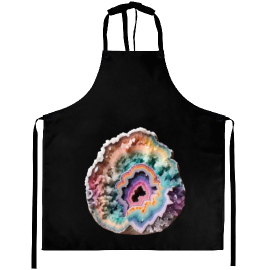 Fantasy Pastel Rainbow Geo Stone Crystal Aprons