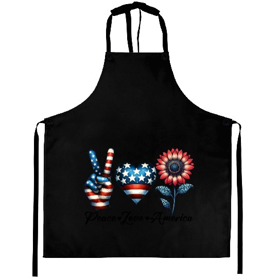 Peace Love America Aprons