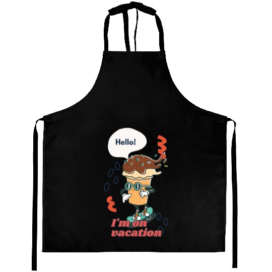 Funny joyful Cool Vacation Ice Cream Cone Aprons