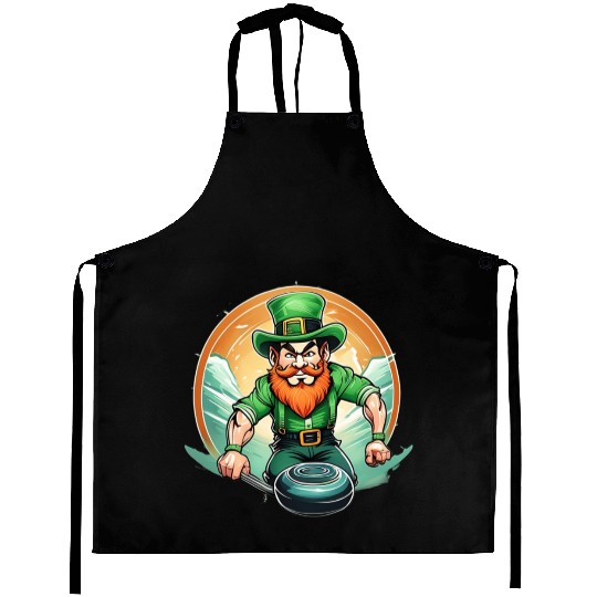 St. Patrick's Day Shamrock St Paddy's Day Curling Aprons