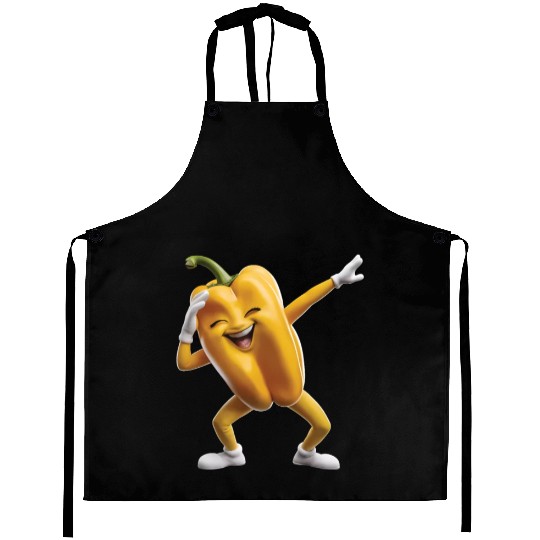 Yellow Bell Pepper Dabbing Realistic Aprons