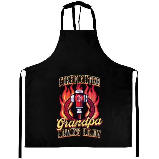 Firefighter Grandpa Always Ready Aprons