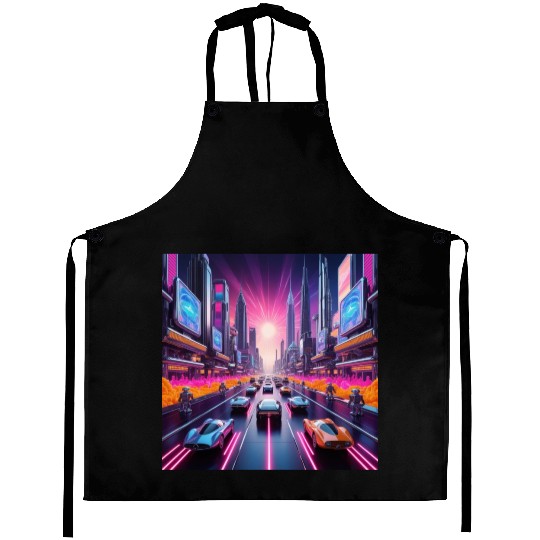 Neon Nostalgia 2084 Aprons