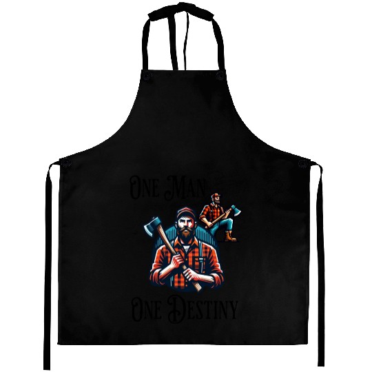 Lumberjack Destiny Funny Man Axe Aprons
