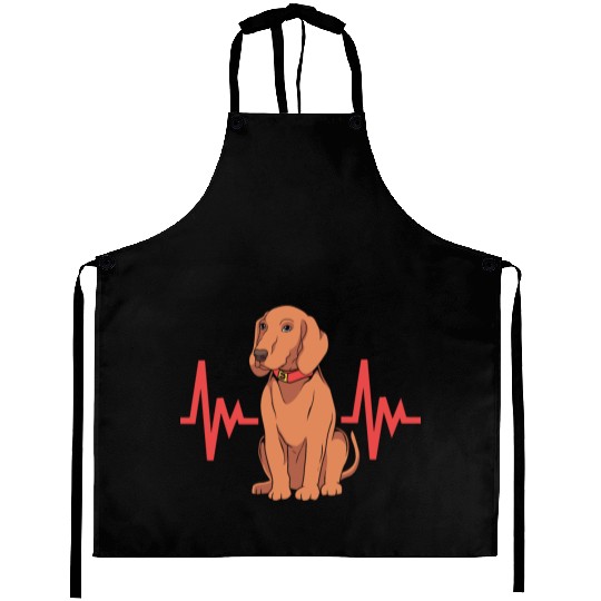 Dog Lover Heartbeat Redbone Coonhound Dog Aprons