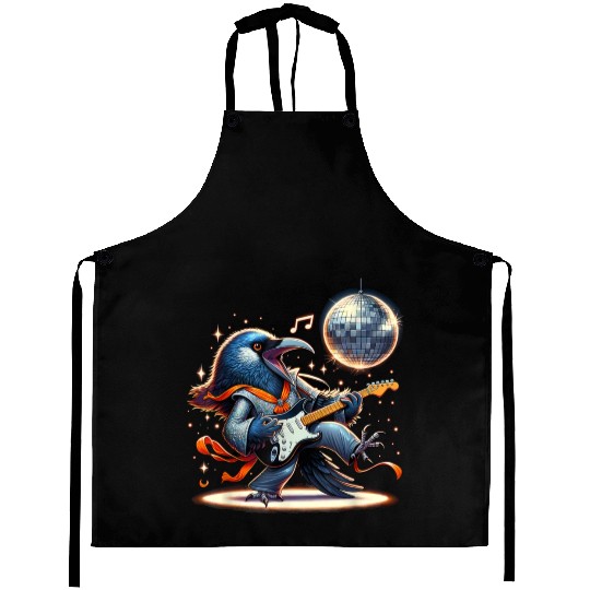 Disco Ball Guitar Raven Aprons