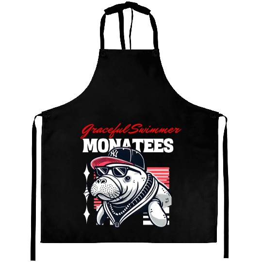 Hip-Hop Manatee Cool Aprons