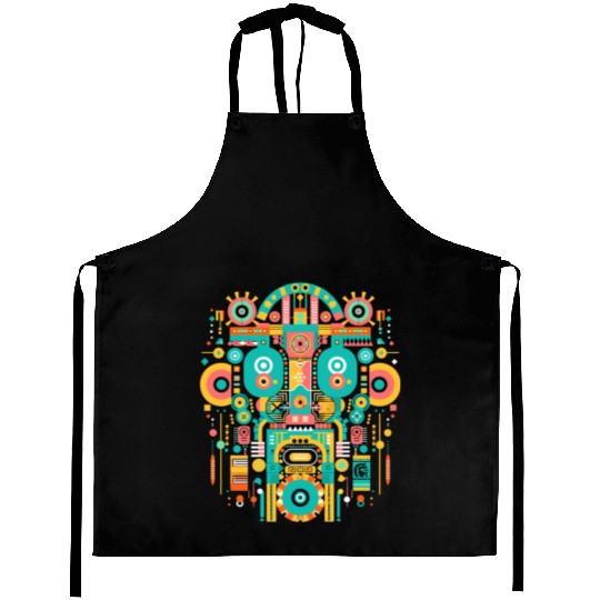 Maya God Mayan Mythology Itzamna Mask Art Aprons