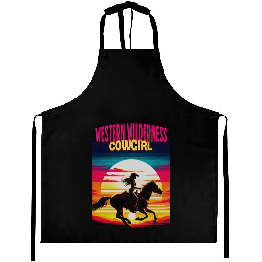 Western Wilderness Cowgirl, 80s Sunset Vibes Aprons