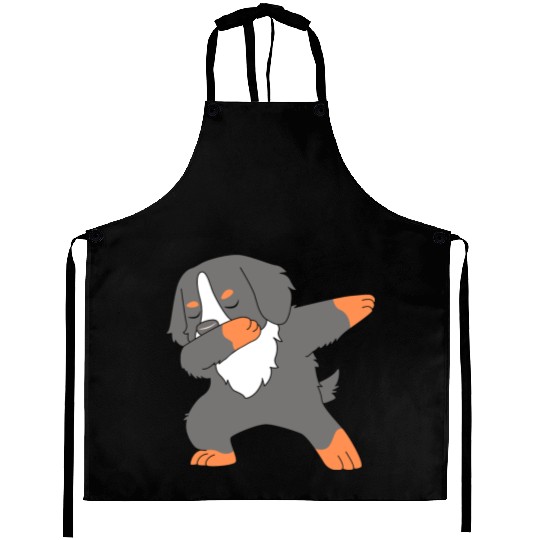 Cute Bernese Dog Lover Dabbing Dog Aprons