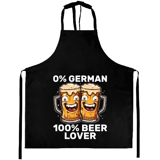 0% German 100% Beer Lover Funny Drinking Aprons