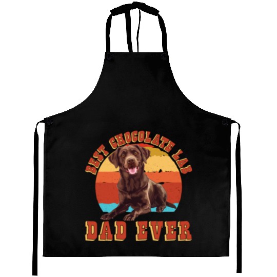 Brown Labrador BEST CHOCOLATE LAB DAD EVER Men Aprons