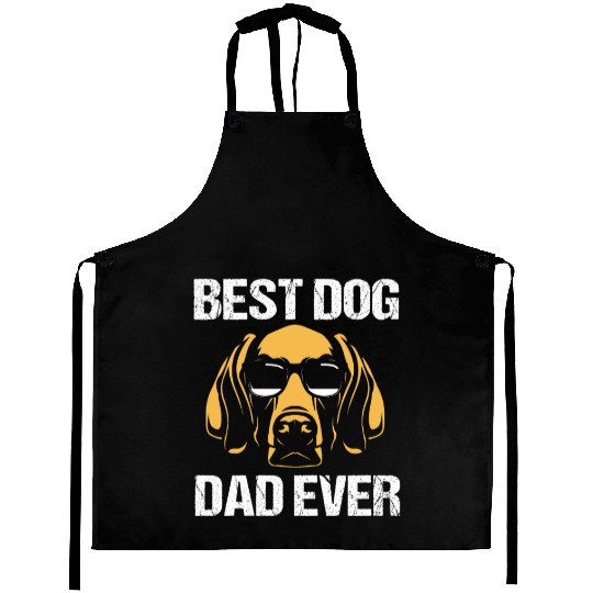 Fathers Day Dog Wearing Sunglasses Weimaraner Dad Aprons
