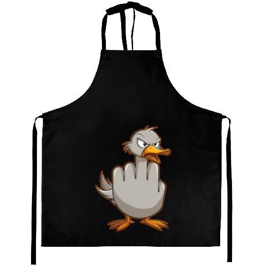 Funny Rude Seagull Outfit Gift for Men and Women Aprons