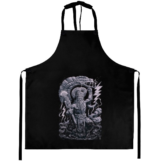 Maya God Mayan Mythology Chaac with Lightning and Aprons