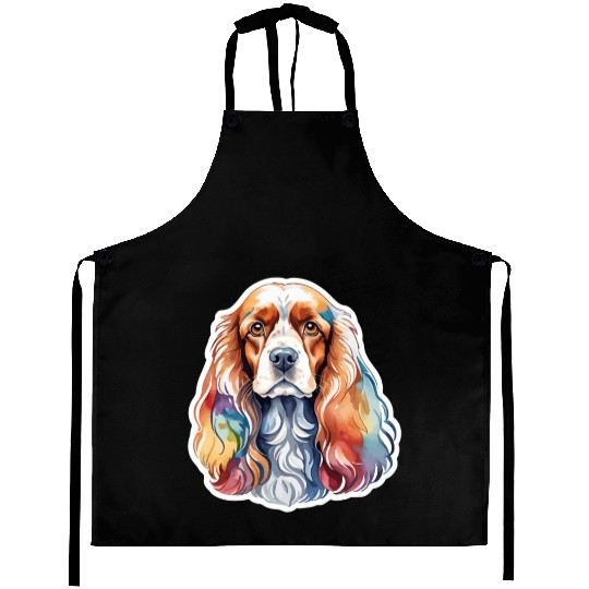 American Cocker Spaniel Watercolor Aprons