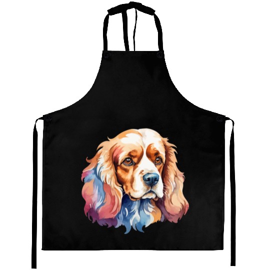 American Cocker Spaniel Watercolor Aprons