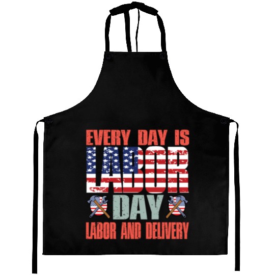 Happy Labor Day Aprons For Labor Day Messy Bun USA