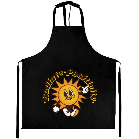 Unisex radiate positivity sun vintage Aprons