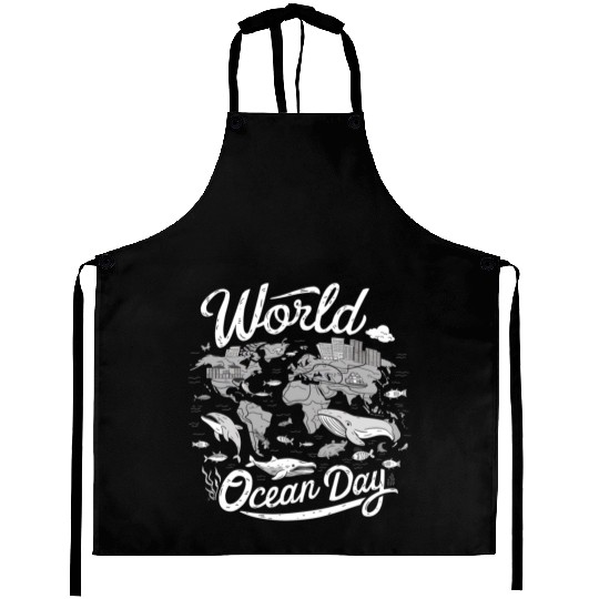 world ocean day Aprons