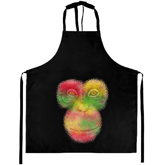 Colorful Retro Monkey Face Aprons - Funny Monkey