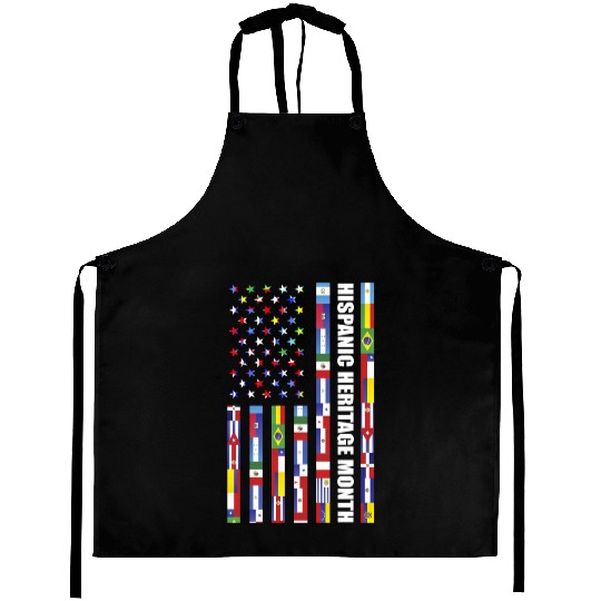 Hispanic Heritage month USA Flag all Countries Aprons