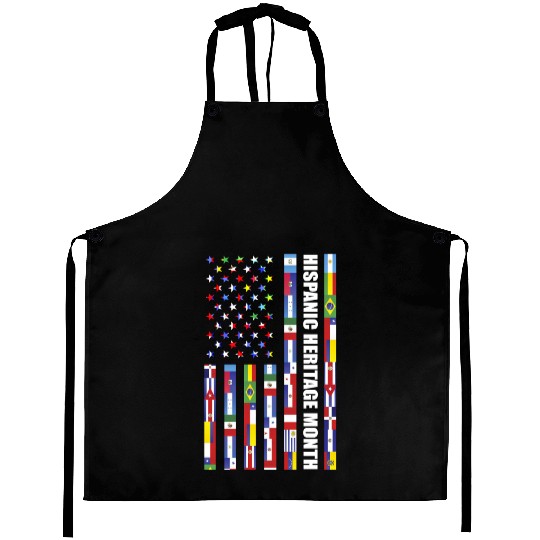 Hispanic Heritage month USA Flag all Countries Aprons