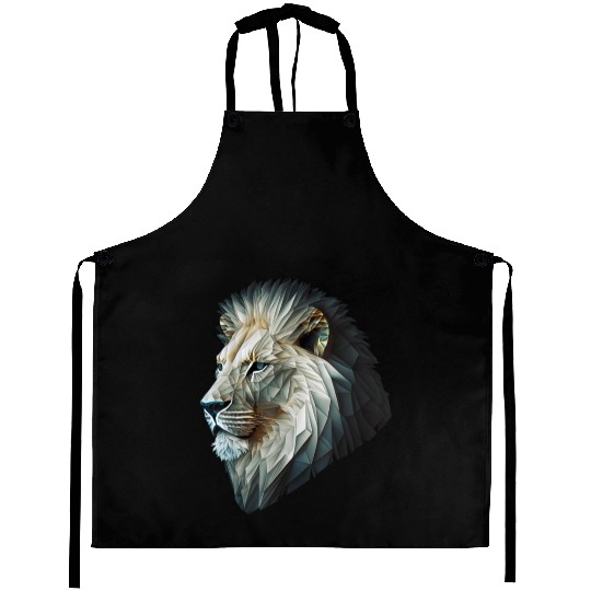 Polygon Animal Print White Aprons