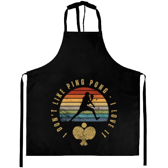 I Love Ping Pong Funny Ping Pong Player Aprons