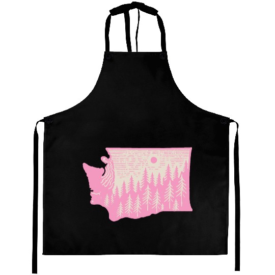 Washington DC Wild Outline State Aprons