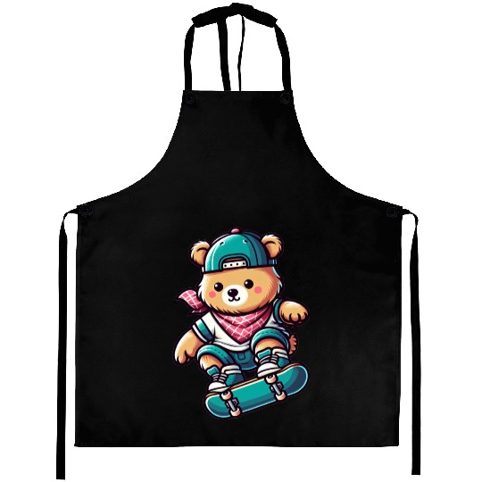 Cute Skater Bear Aprons