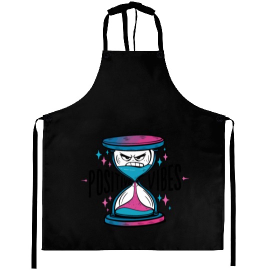 Angry Hourglass with Positive Vibes for Fun Aprons