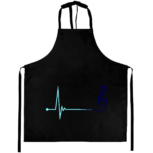 Music Clef Note Violin Treble Sound Pulse ECG Aprons