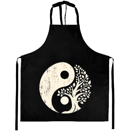Nature's Balance: Yin Yang Tree of Life Aprons