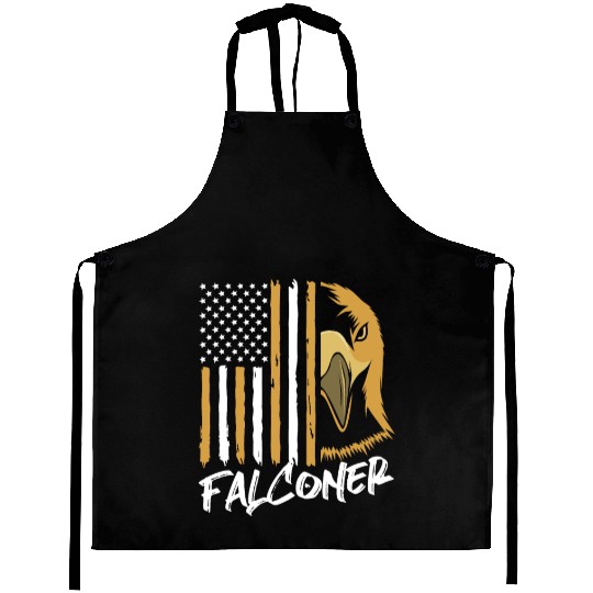 4th Of July US Flag Falcon Bird Lover Falconry Aprons