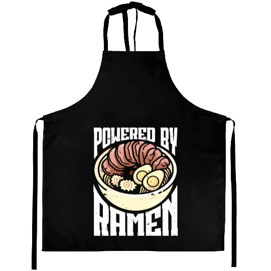 Powered By Ramen Anime Japanese Soup Cup Noodle Aprons
