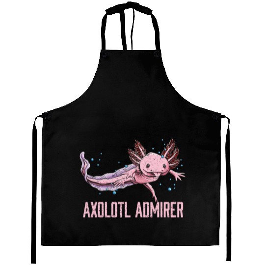Axolotl Admirer Animal Meme Salamander Animal Pun Aprons