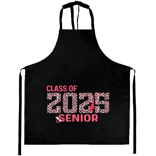 Class of 2025 Senior Leopard Print Graduation 2025 Aprons