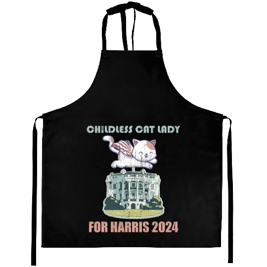 Childless cat lady for Harris 2024 Aprons