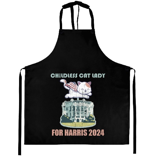 Childless cat lady for Harris 2024 Aprons