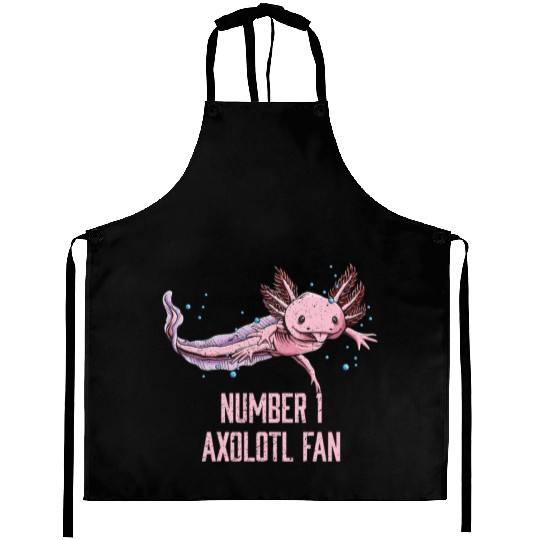 Number One Axolotl Fan Funny Salamander Humor Axol Aprons