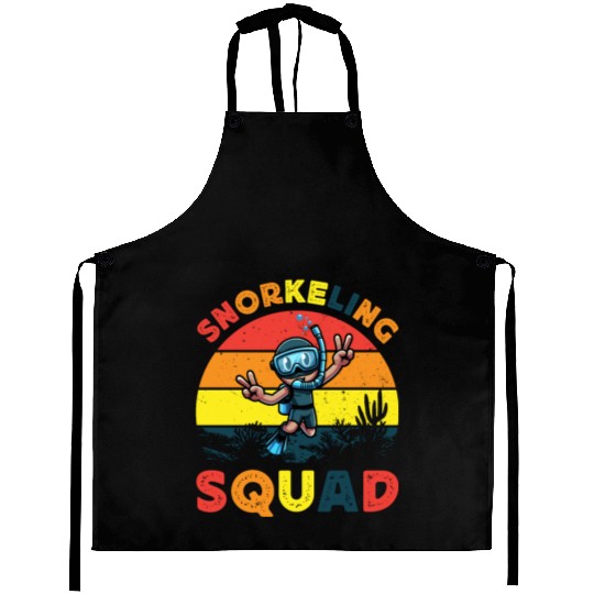 snorkeling squad diver ocean snorkeling sunset sea Aprons