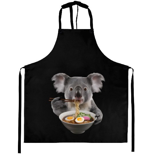 Koala Eating Ramen Realistic Aprons