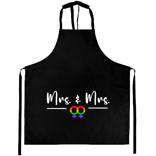 Gay Lesbian LGBT Wedding for Mr and Mrs Honeymoon Aprons