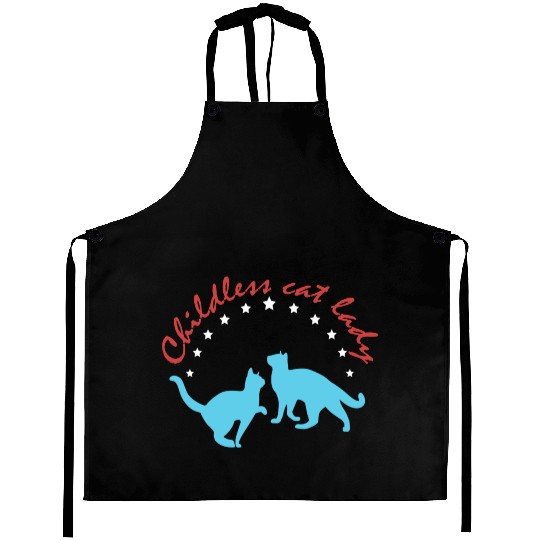 Vintage And Retro Funny Childless Cat Lady Aprons